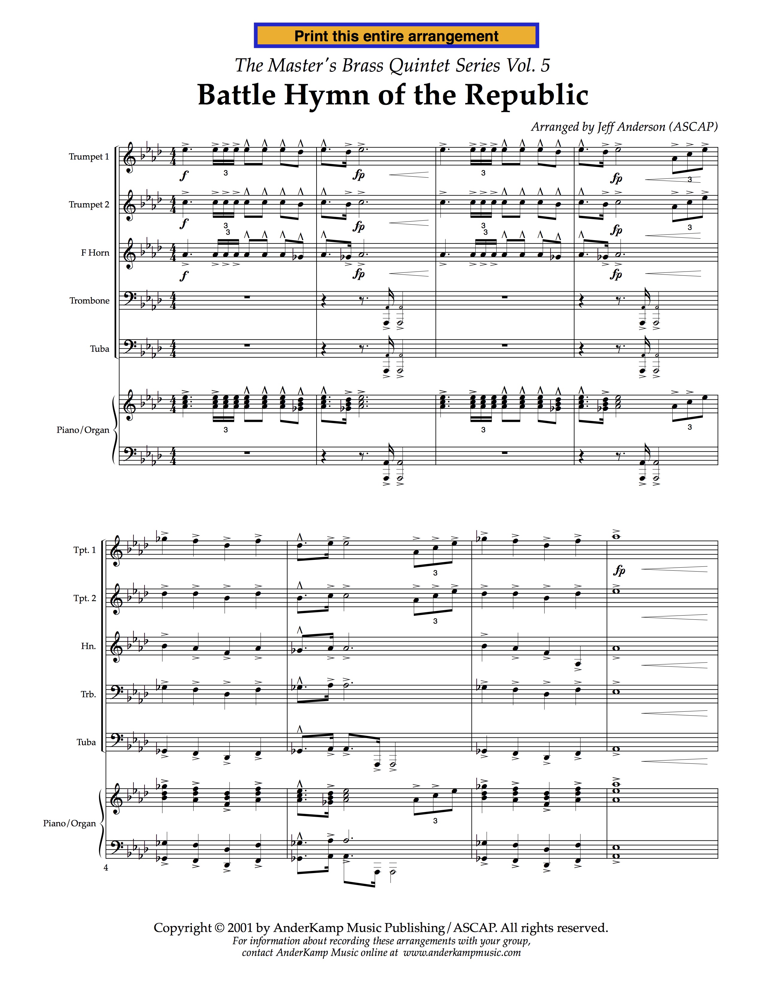 brass quintet sheet music buena vista